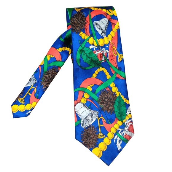 Ties In Disguise Mens Christmas Holiday Necktie Silk Ugly Sweater Party Xmas Tie - Picture 1 of 6